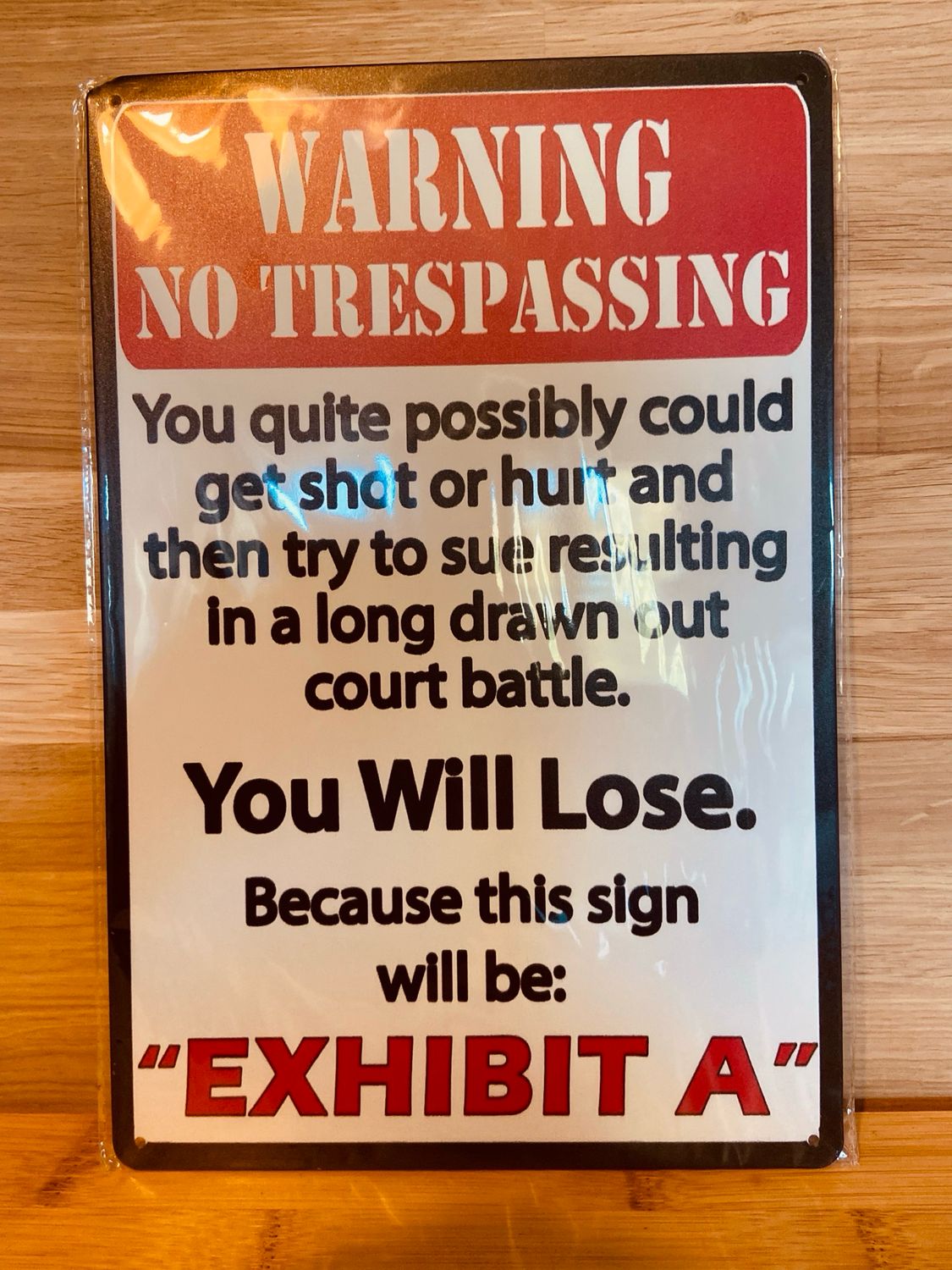 Metal Sign - Warning No Trespassing