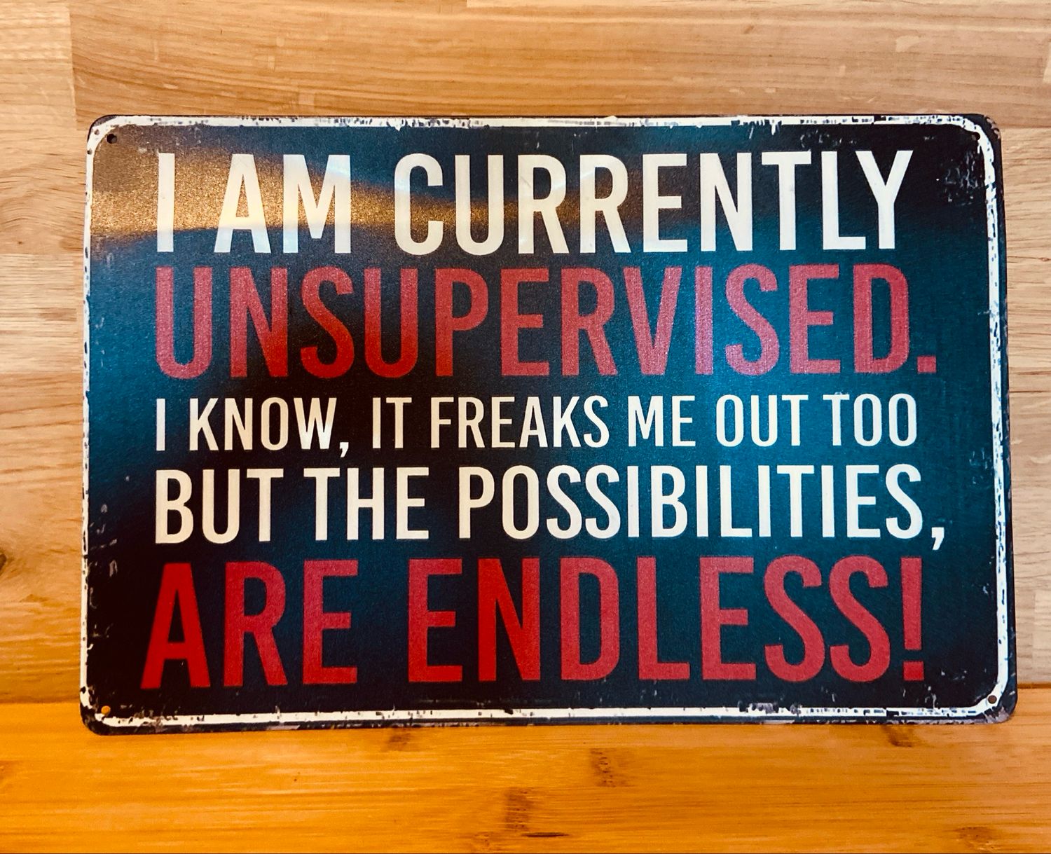 Metal Sign - I’m Currently Unsupervised