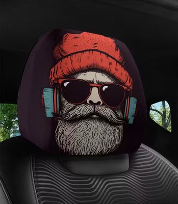 Campervan Accessories - Cool Bearded Guy Headrest Covers (pair)