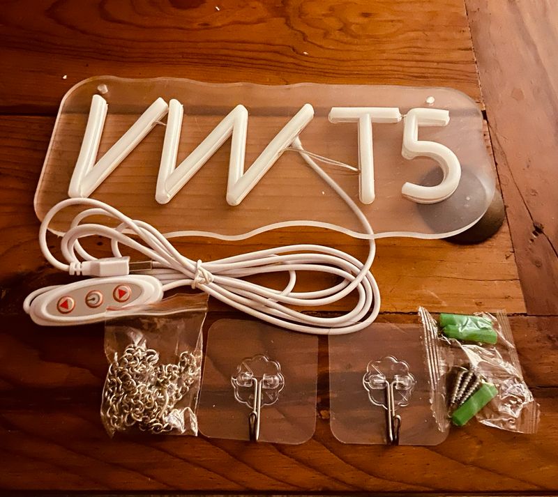 Neon LED Light Sign - VW T5 (10”)