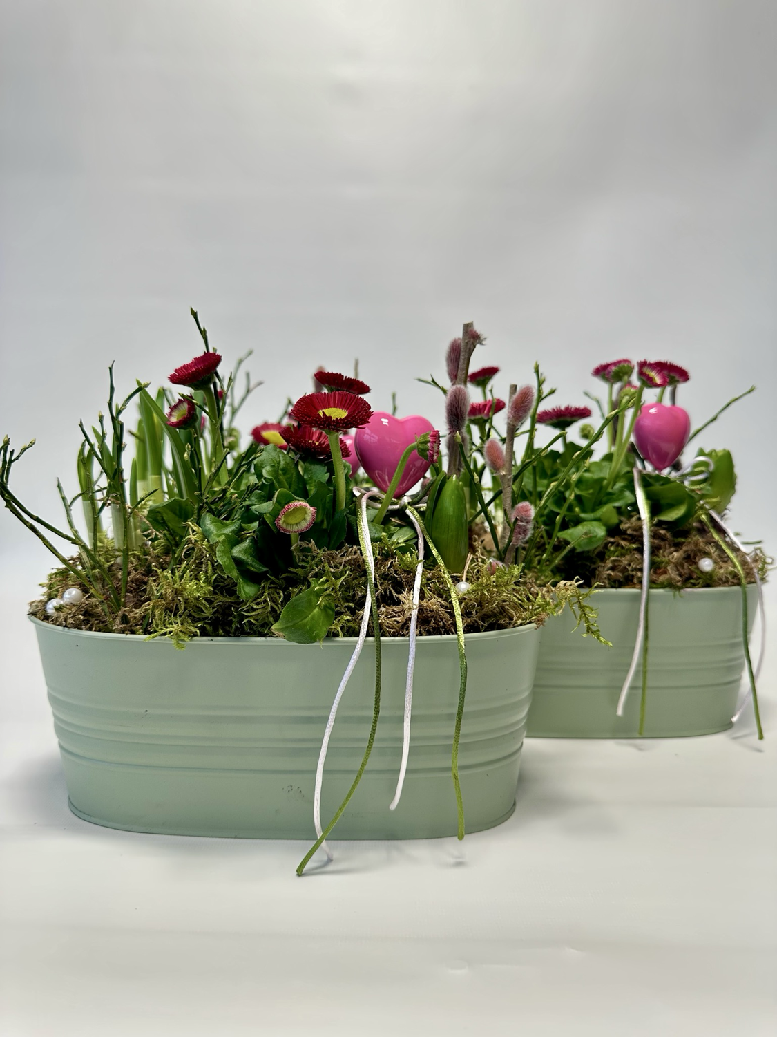 Bepflanzte Metallschale