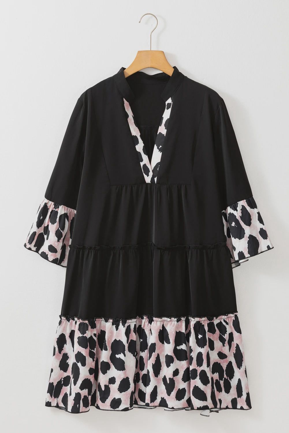 JA Black Leopard Ruffle Dress