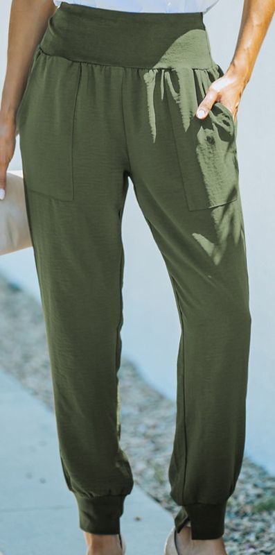 Green Elastic Waist Joggers JA