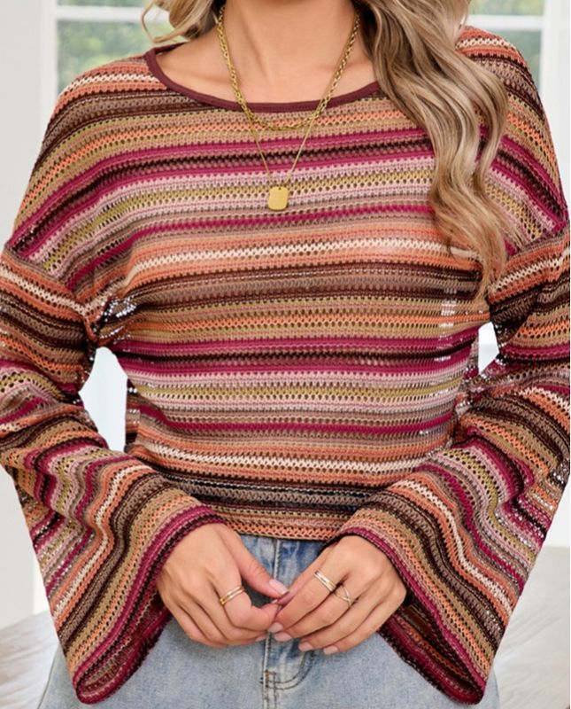 Cropped Ethnic Long Sleeve Top JA