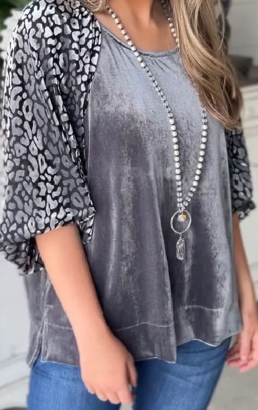 Leopard Velvet Blouse JA