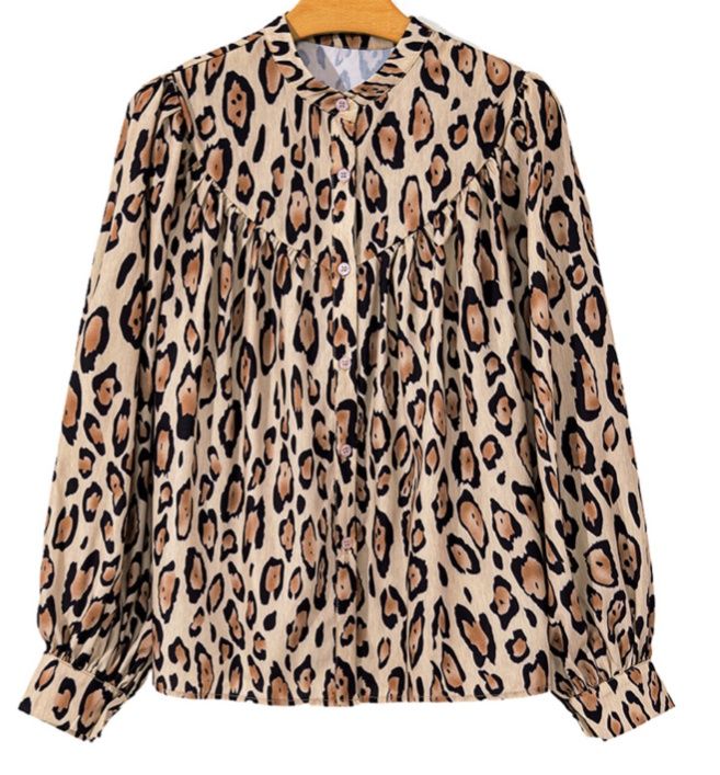 Leopard Balloon Loose Blouse JA