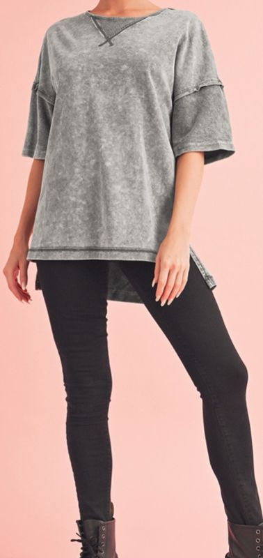 Mineral Wash Drop Sleeve Tee JA