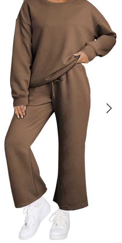 Loose Slouchy Textured Long Sleeve SET JA