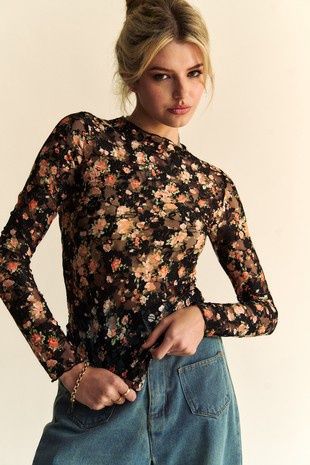 Floral lace top