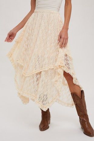 White lace skirt