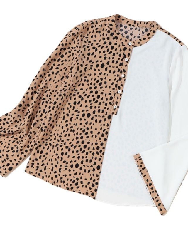 Leopard spilt blouse JA