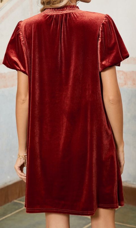 JA Velvet Short Sleeve Dress