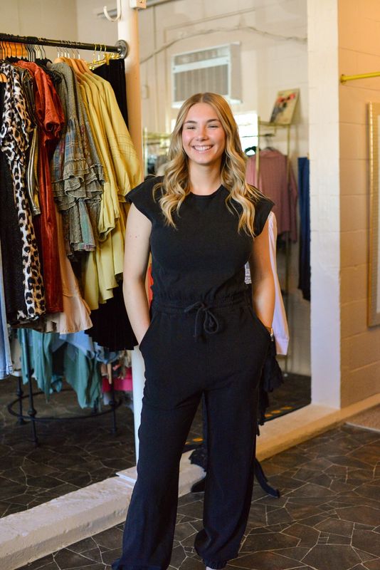 Slouch sleeveless jumper.