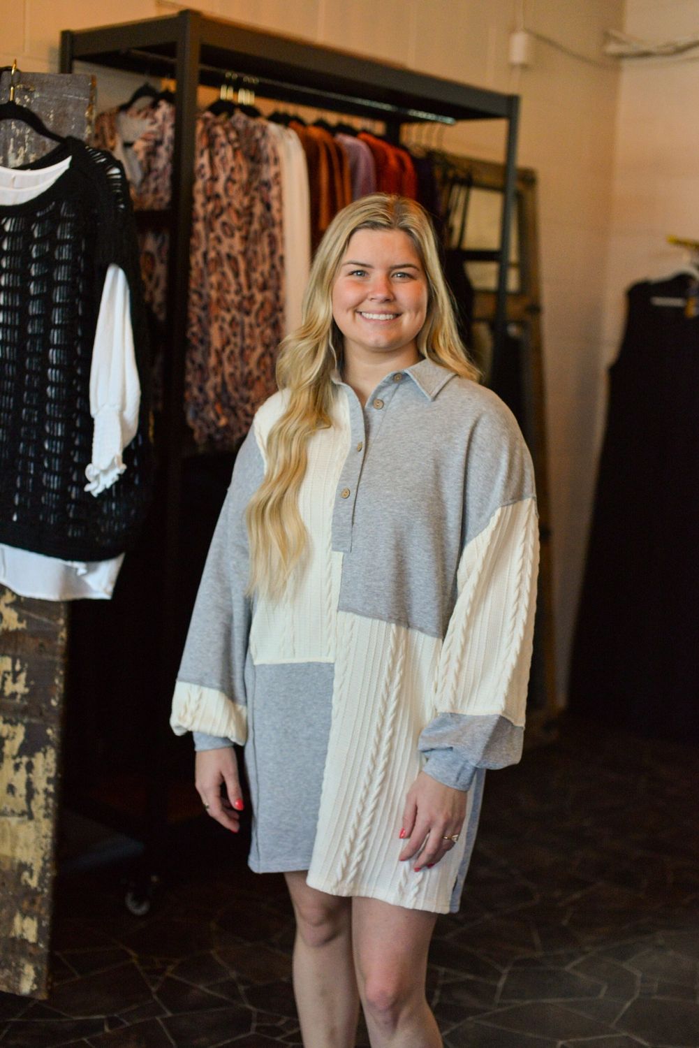 Grey mixed Tshirt dress