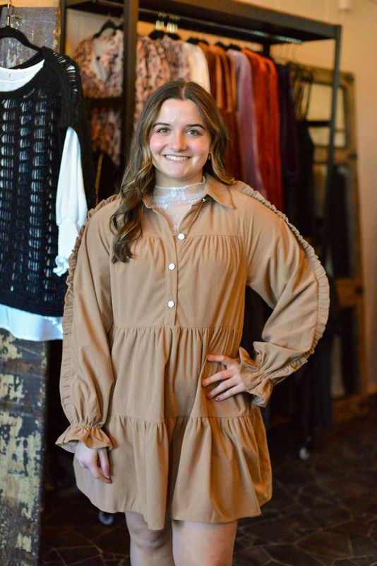 Mocha corduroy dress
