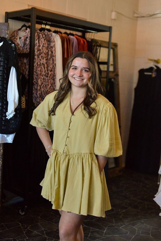Matcha  button down dress
