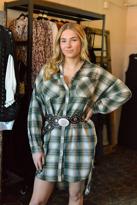 Plaid Button dress