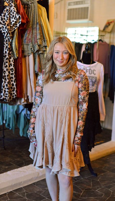 Mocha tier  flow dress