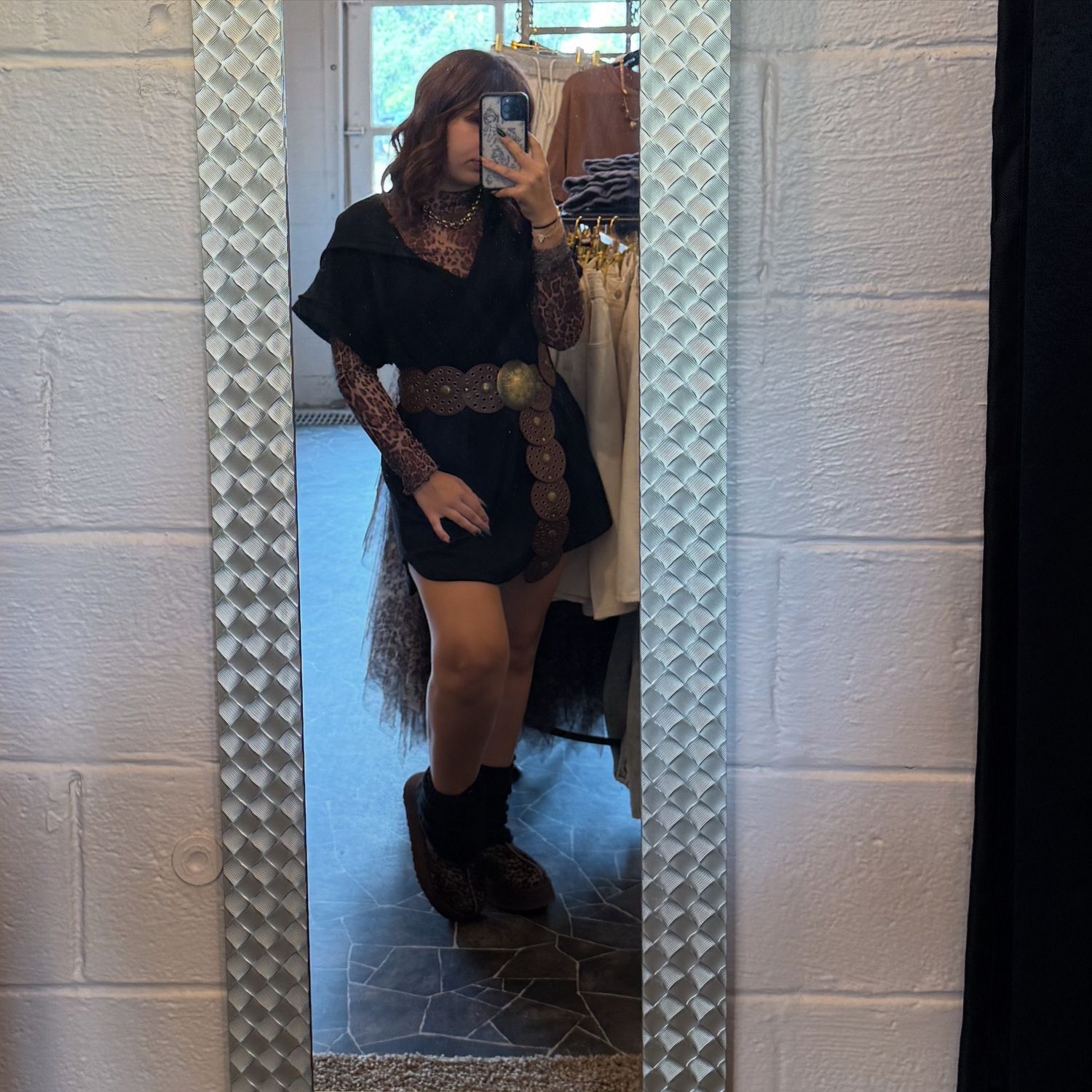 black textured hooded top PLUS