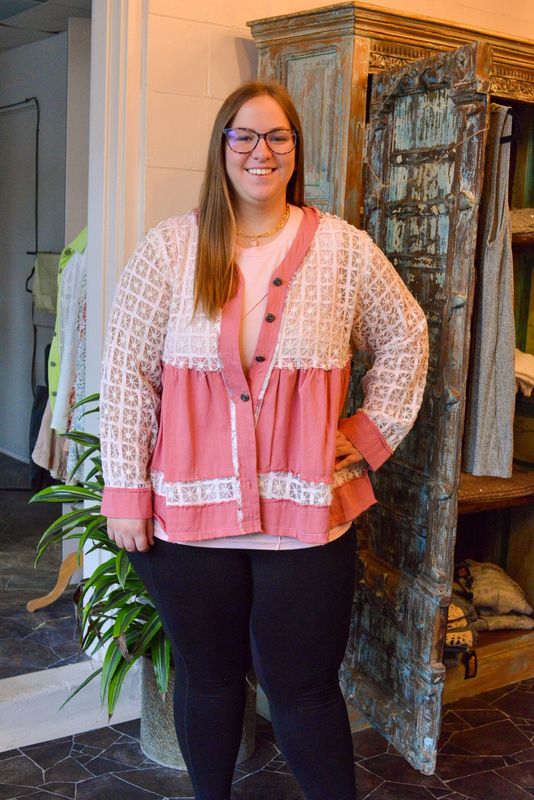 Vneck patch work top