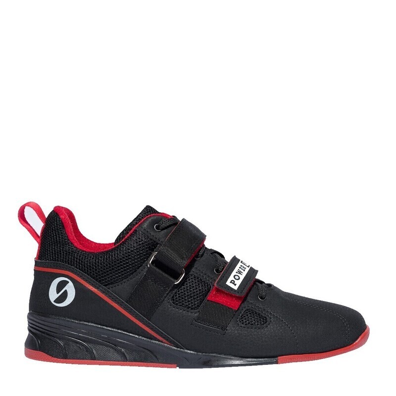 &quot;Powerlift&quot;, Black/Red, weightlifting powerlifting crossfit gym shoes SABO