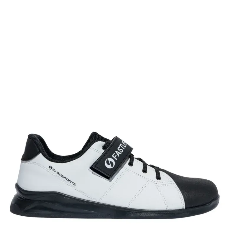 "Fastlift Trainer", White, weightlifting powerlifting crossfit gym shoes SABO