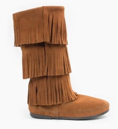 1632 Brown 3-Layer Fringe Boot