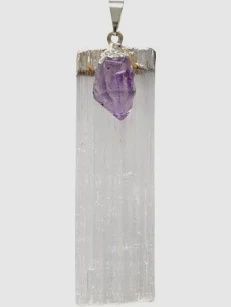 062830 SP Selenite w/Ameth Pend