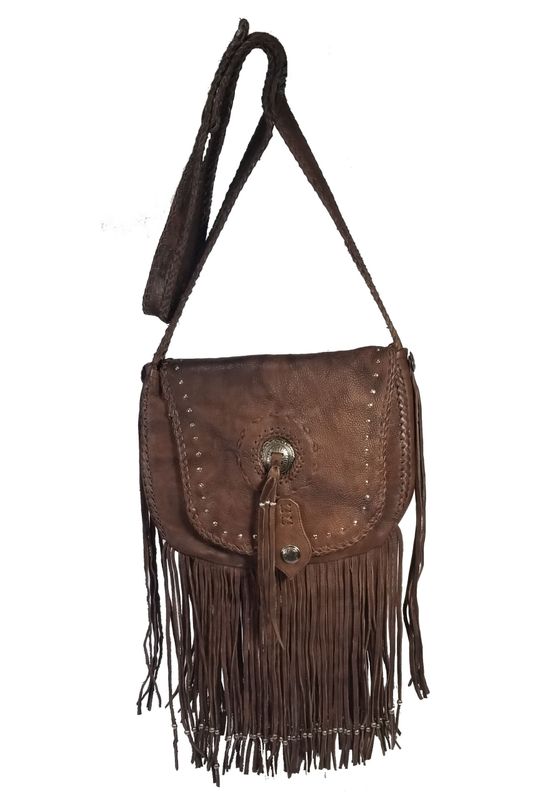 Concho Fringe Bag - Acorn