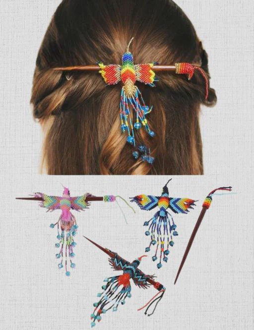 Beaded Hummingbird Barret