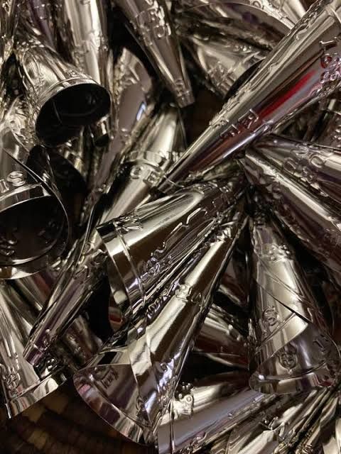 Adult's Silver Jingle Cones Lg