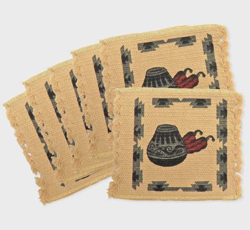Coaster -Pottery/Chiles 6"x 6"