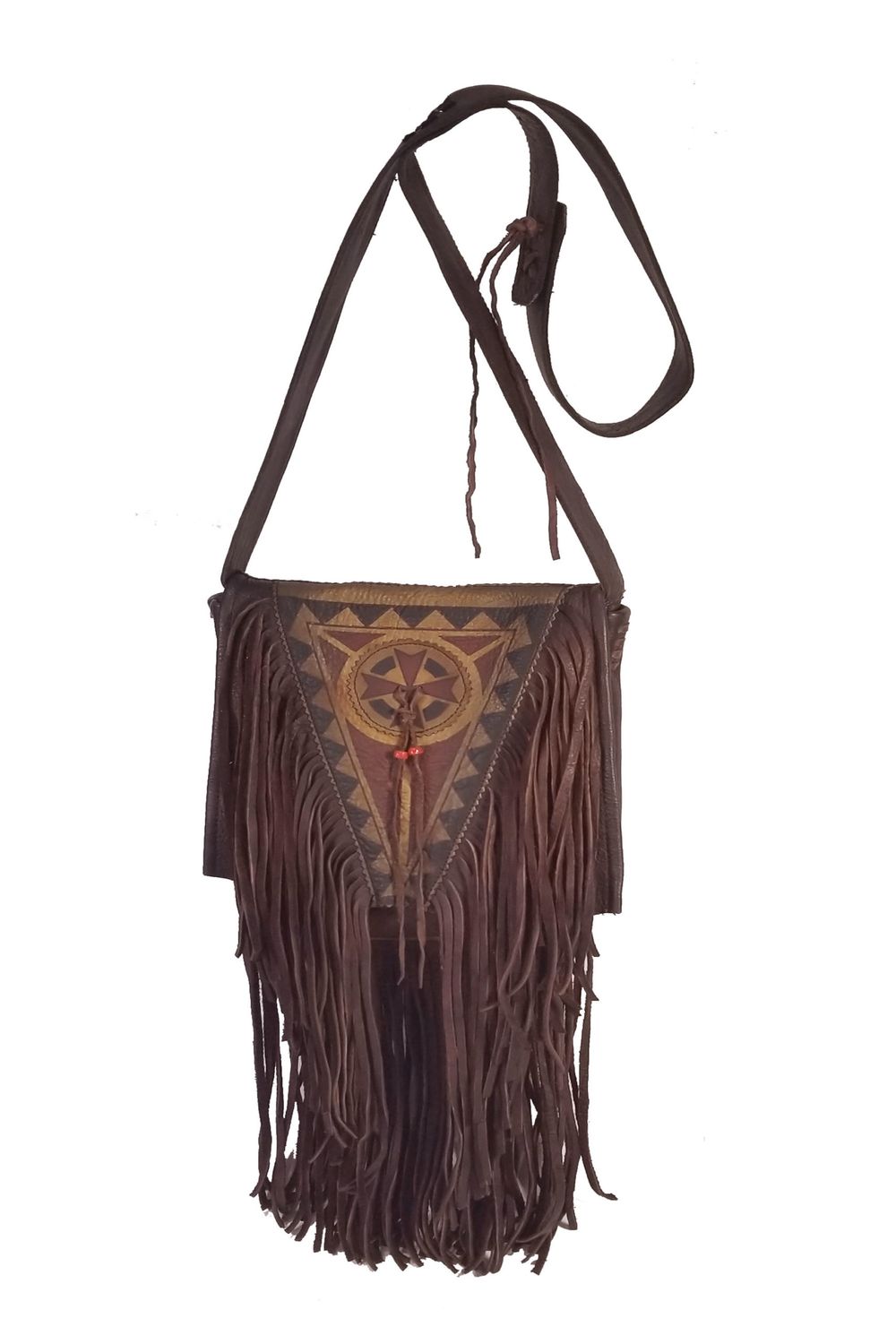 Painted Fringe Bag - Acorn