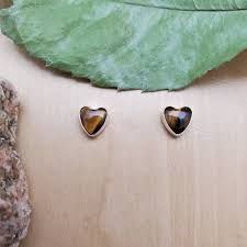 SS 6mm Heart Tiger Eye