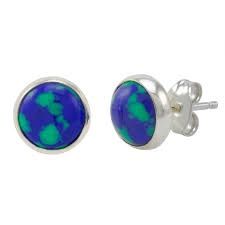 SS 6mm Azurite Stud Earring