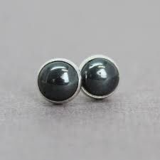 SS 6mm Hematite Dot Er