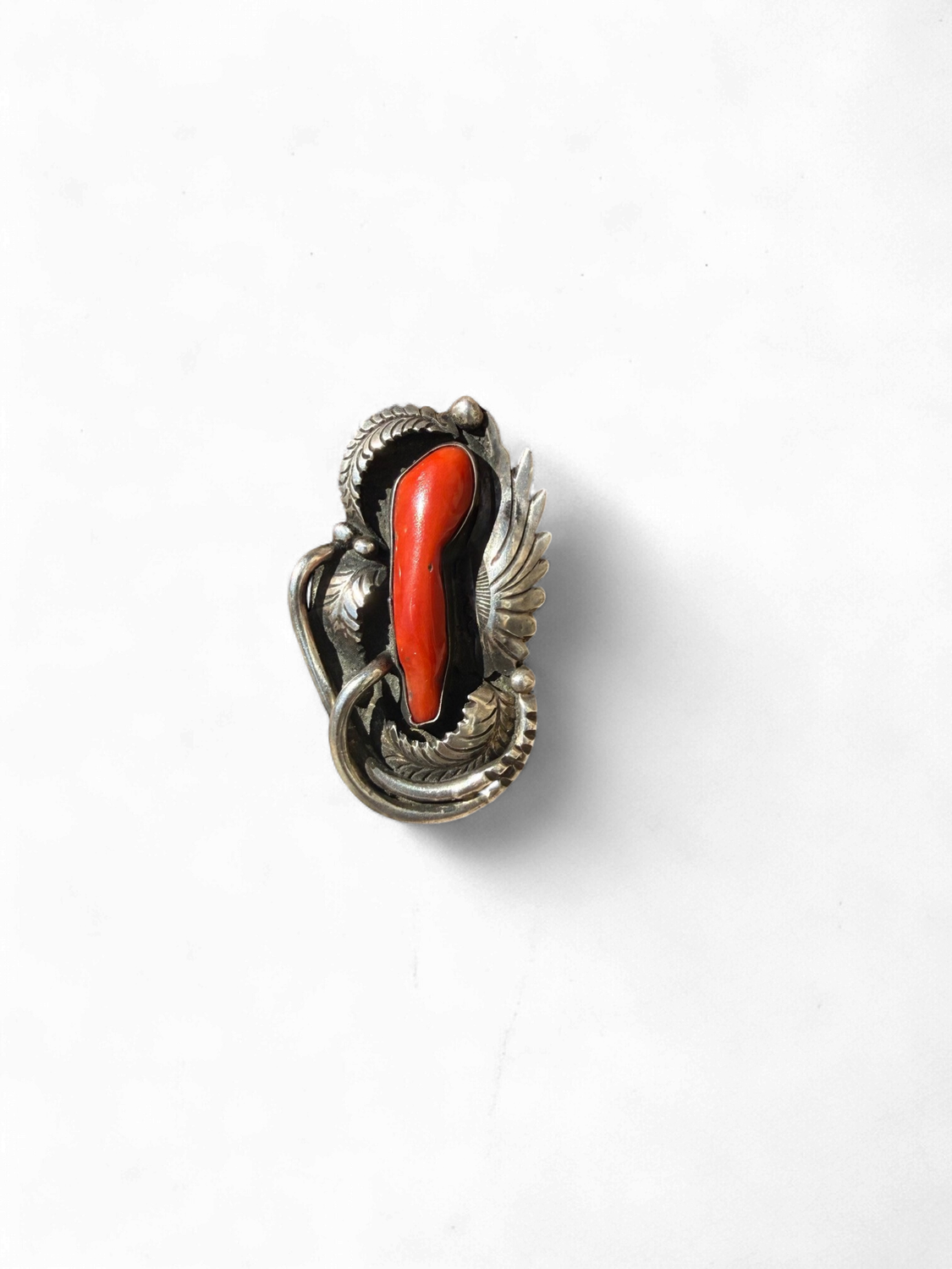 012805 KC1010 Carlos White Eagle Coral Ring