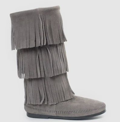 1631T Gray 3-Layer Fringe Boot