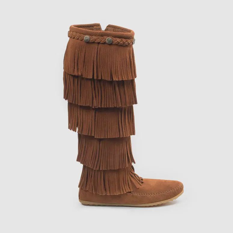 1652 Brown 5-Layer Fringe Boot