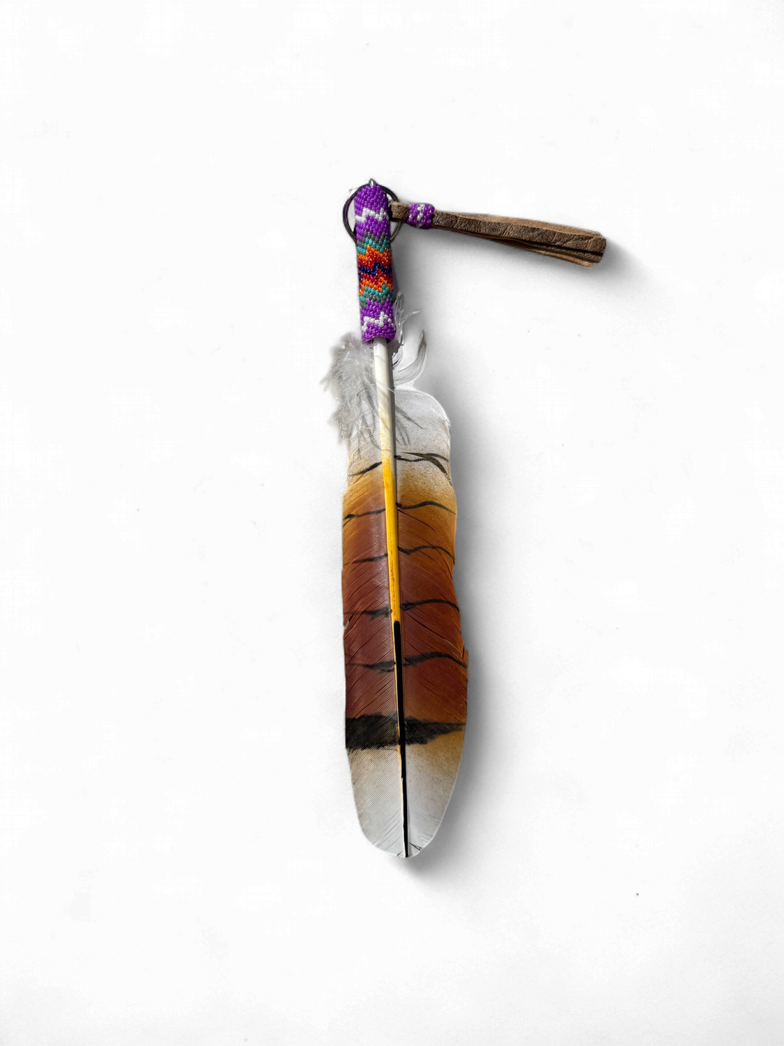 Grad Hawk Feather Beaded