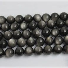8mm Silver Obsidian Rd
