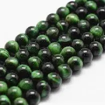 6mm Green Tiger Eye Rd 16"
