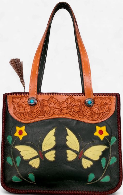 Purse Butterfly Carved Lg