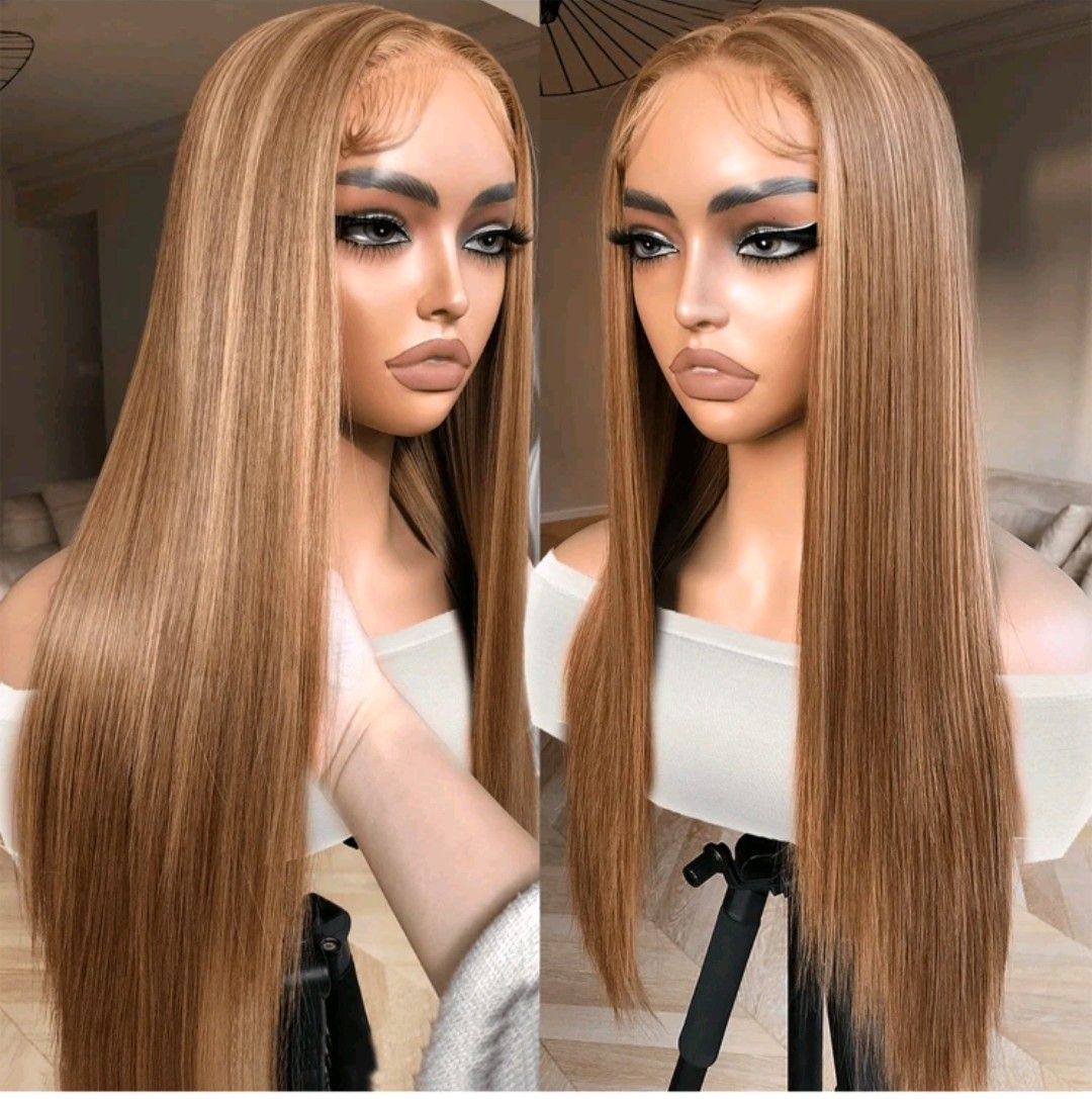 Perruque en dentelle blond miel