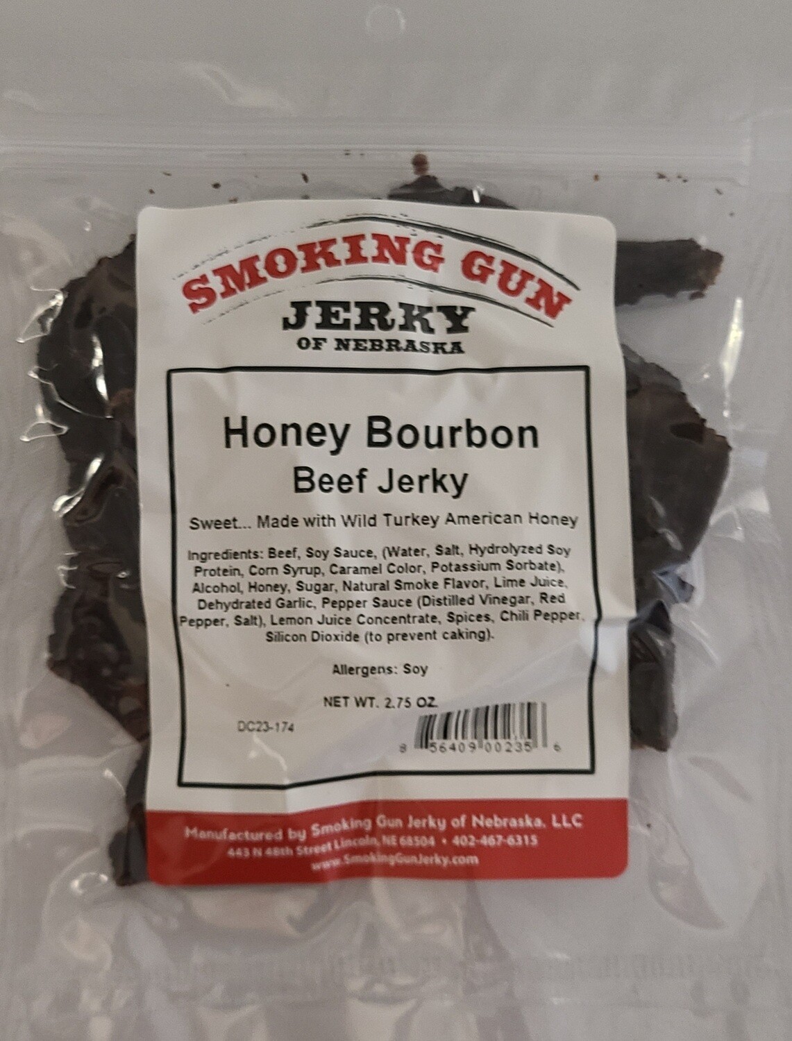 Honey Bourbon Beef Jerky, 2.1 oz. Pkg.