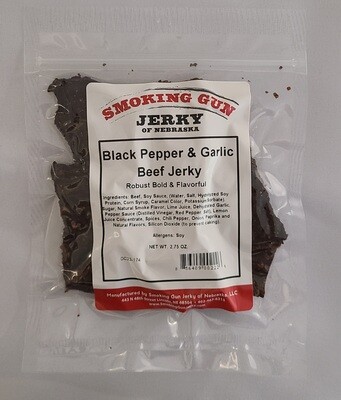 Black Pepper & Garlic Beef Jerky, 2.75oz. Pkg.