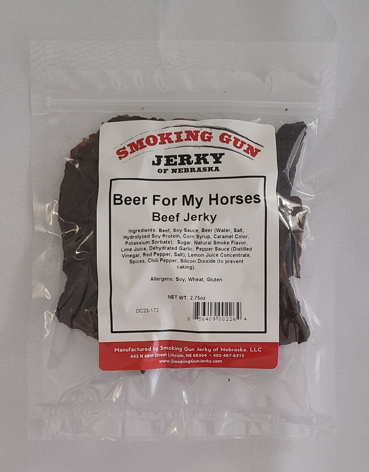 Beer For My Horses Beef Jerky, 2.1 oz. Pkg.