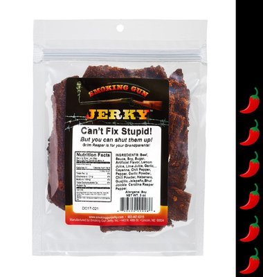 Can't Fix Stupid Beef Jerky, 2.1 oz. Pkg. ((Almost)) HOTTEST AVAILABLE! Can't Fix Stupid Beef Jerky, 2.1 oz. Pkg. ((Almost)) HOTTEST AVAILABLE!