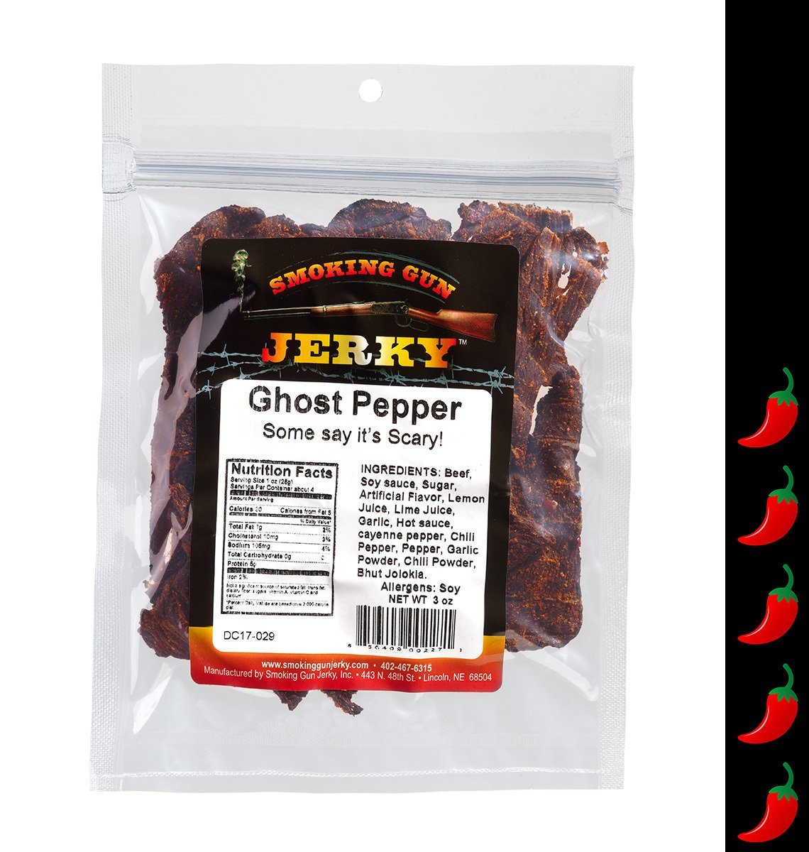 Ghost Pepper Beef Jerky, 2.75 oz. Pkg.