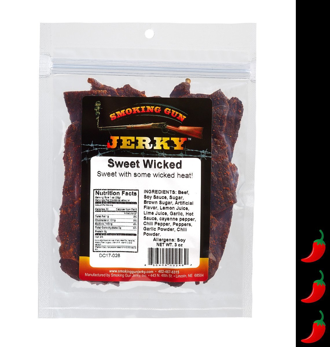 Sweet Wicked Beef Jerky, 2.75 oz. Pkg.